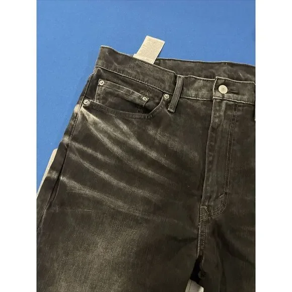 Levi's 522 Men's 36x32 Slim Taper Black Denim Stretch Jeans Fade /‎ Moto